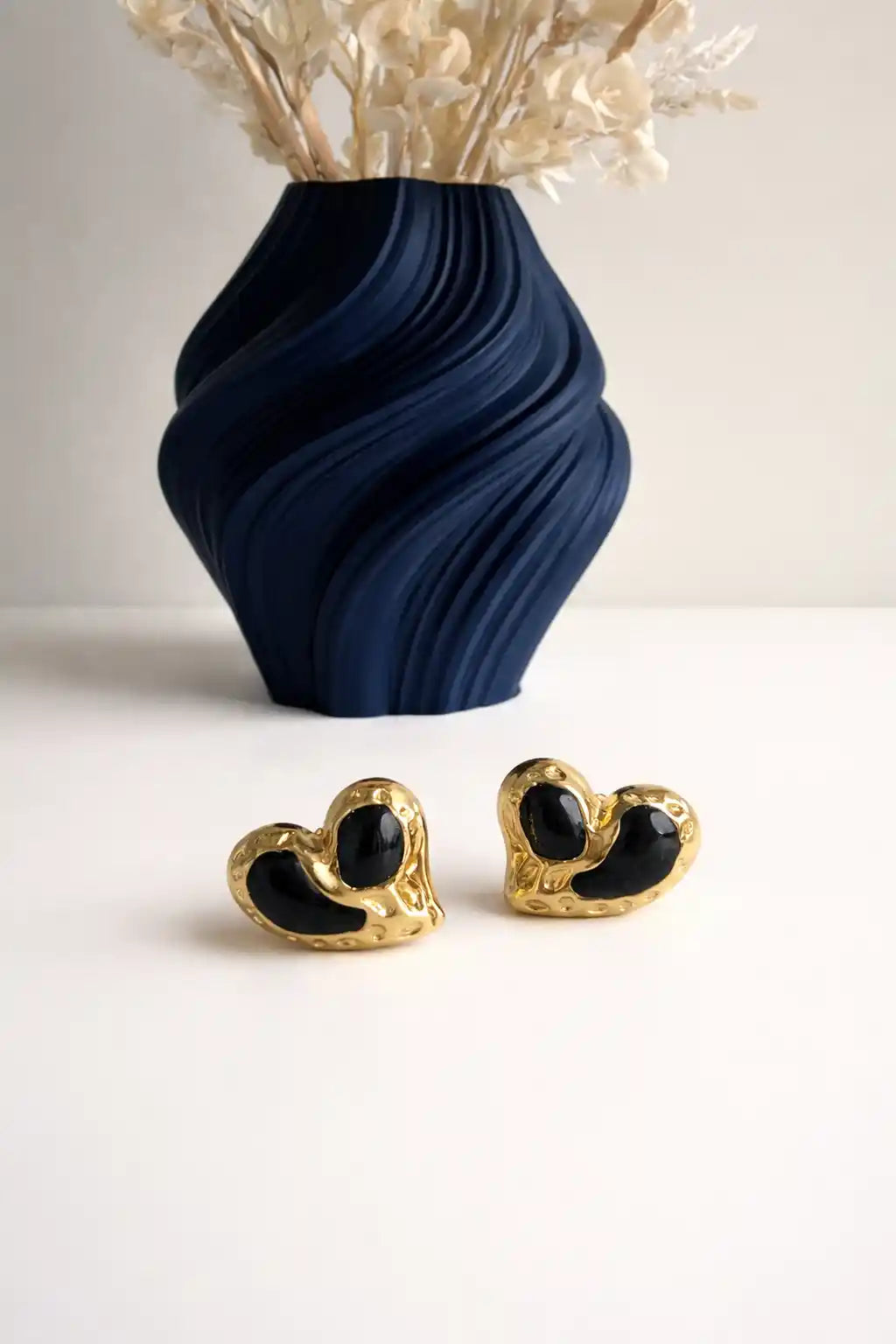Onyx Heart Studs