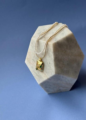 Moss & Pearl Artifact Pendant