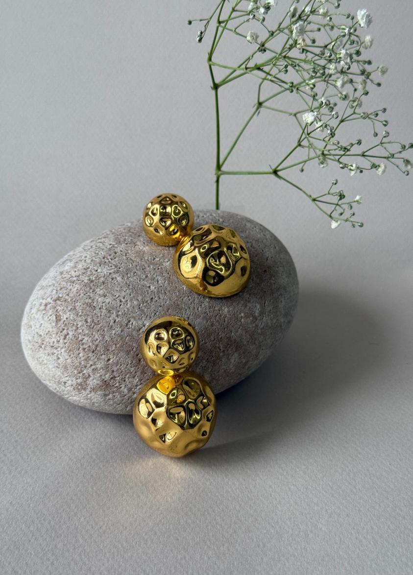 Luna Textured Drop Earrings