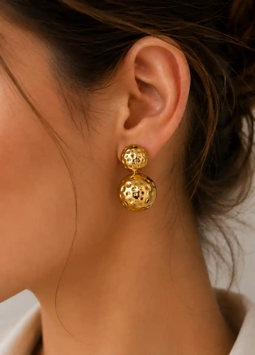 Luna Textured Drop Earrings