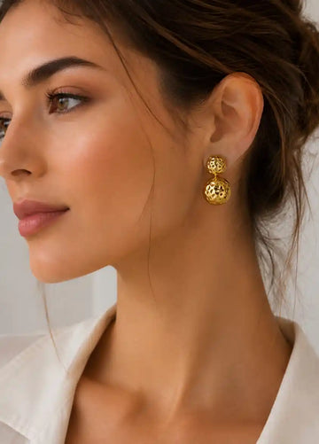 Luna Textured Drop Earrings