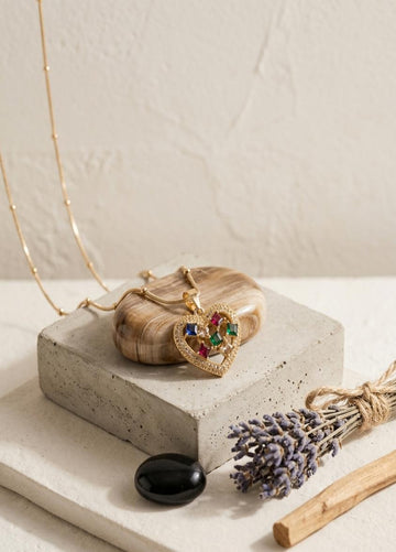 Multicolor Heart Necklace