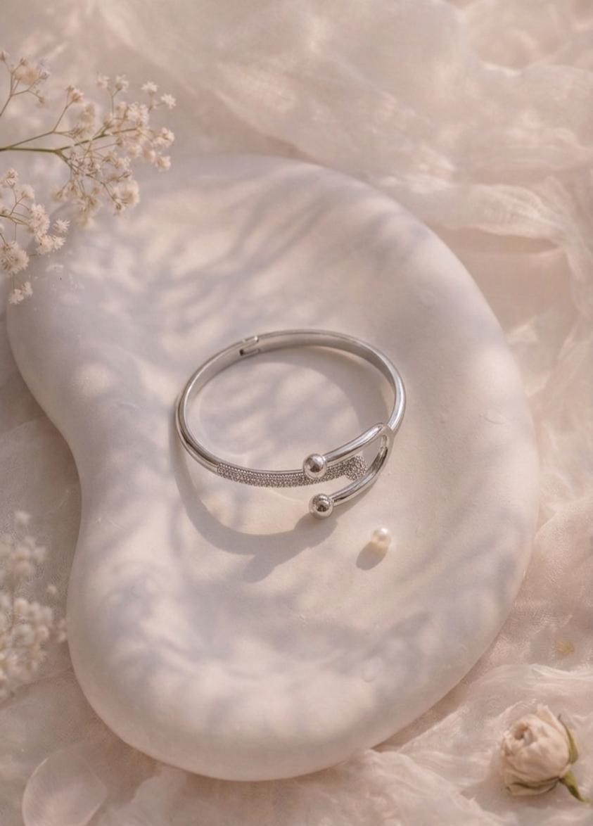 Silver Open Cuff (Emotional Lens: Stillness, Space)