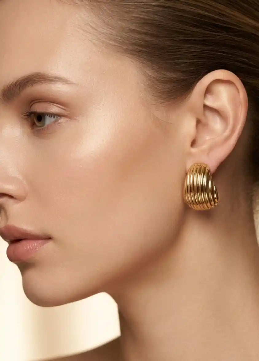Rippled Shell Hoops