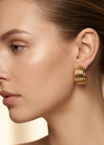 Rippled Shell Hoops